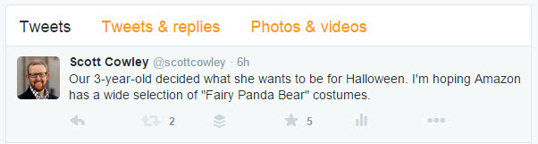 Scott Cowley tweet about Amazon Halloween costume